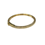 V377 The Woods Double Row Diamond and Brass Round Bangle - Vermillion