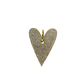 V42 The Woods Large Brass and Diamond Pave Heart Pendant