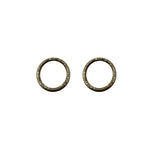 V428 The Woods Small Brass and Diamond Circle Stud Earrings - Vermillion