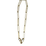 V444B The Woods 17.5" Brass Paperclip Chain Necklace with Double Clasp - Vermillion