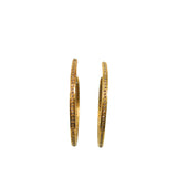 V495 The Woods Small Brass Single Diamond Pave Row Hoop Earrings - Vermillion