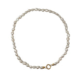 V500B The Woods Short White Pearl Necklace with 14k Gold Clasp - Vermillion