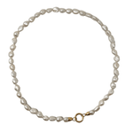 V500B The Woods Short White Pearl Necklace with 14k Gold Clasp - Vermillion