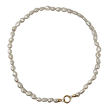 V500B The Woods Short White Pearl Necklace with 14k Gold Clasp - Vermillion