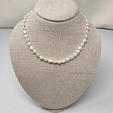 V500B The Woods Short White Pearl Necklace with 14k Gold Clasp - Vermillion