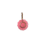 V504B The Woods Pink Opal Flower Pendant - Vermillion