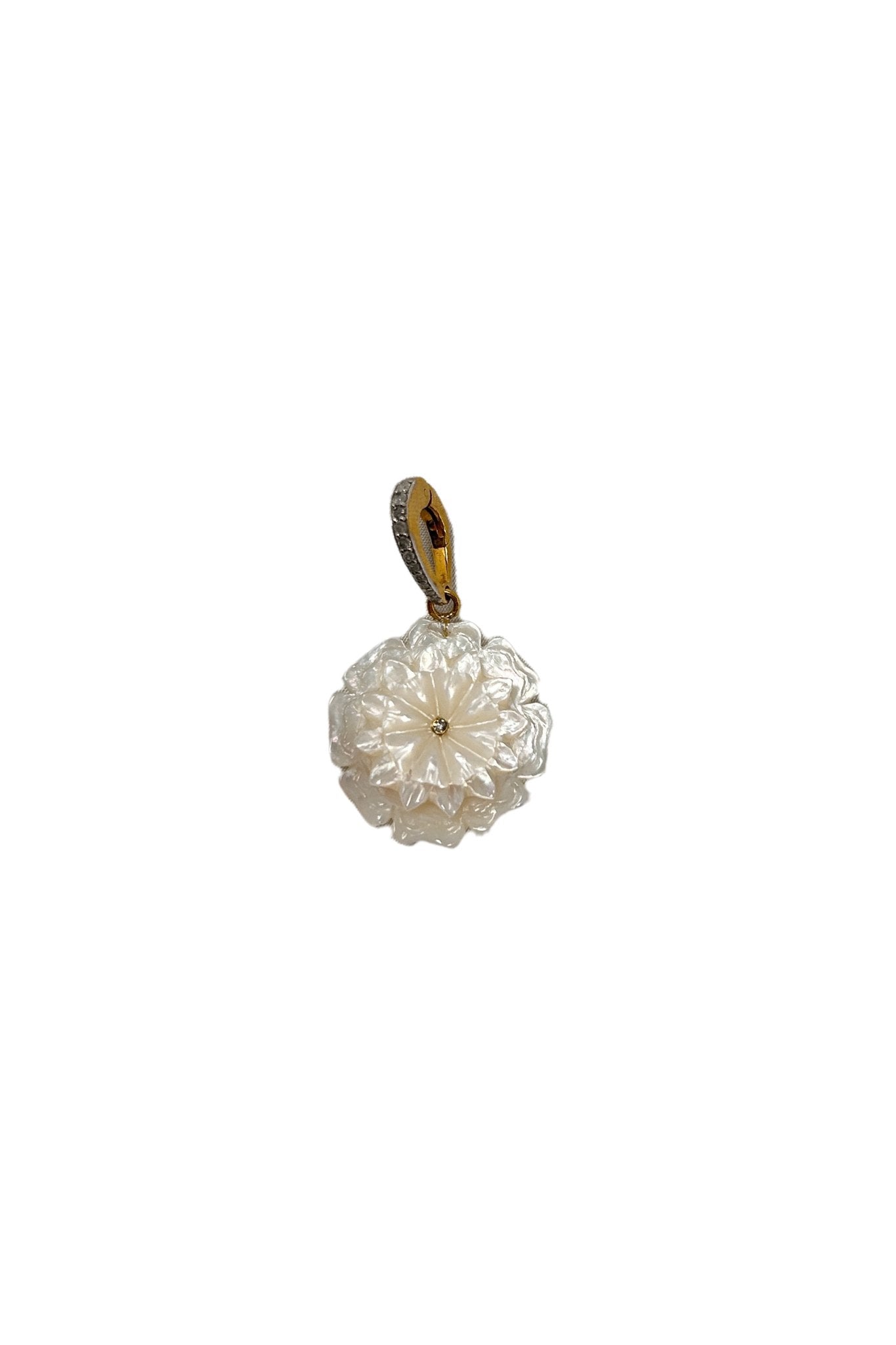 V505B The Woods Mother of Pearl Flower Pendant - Vermillion