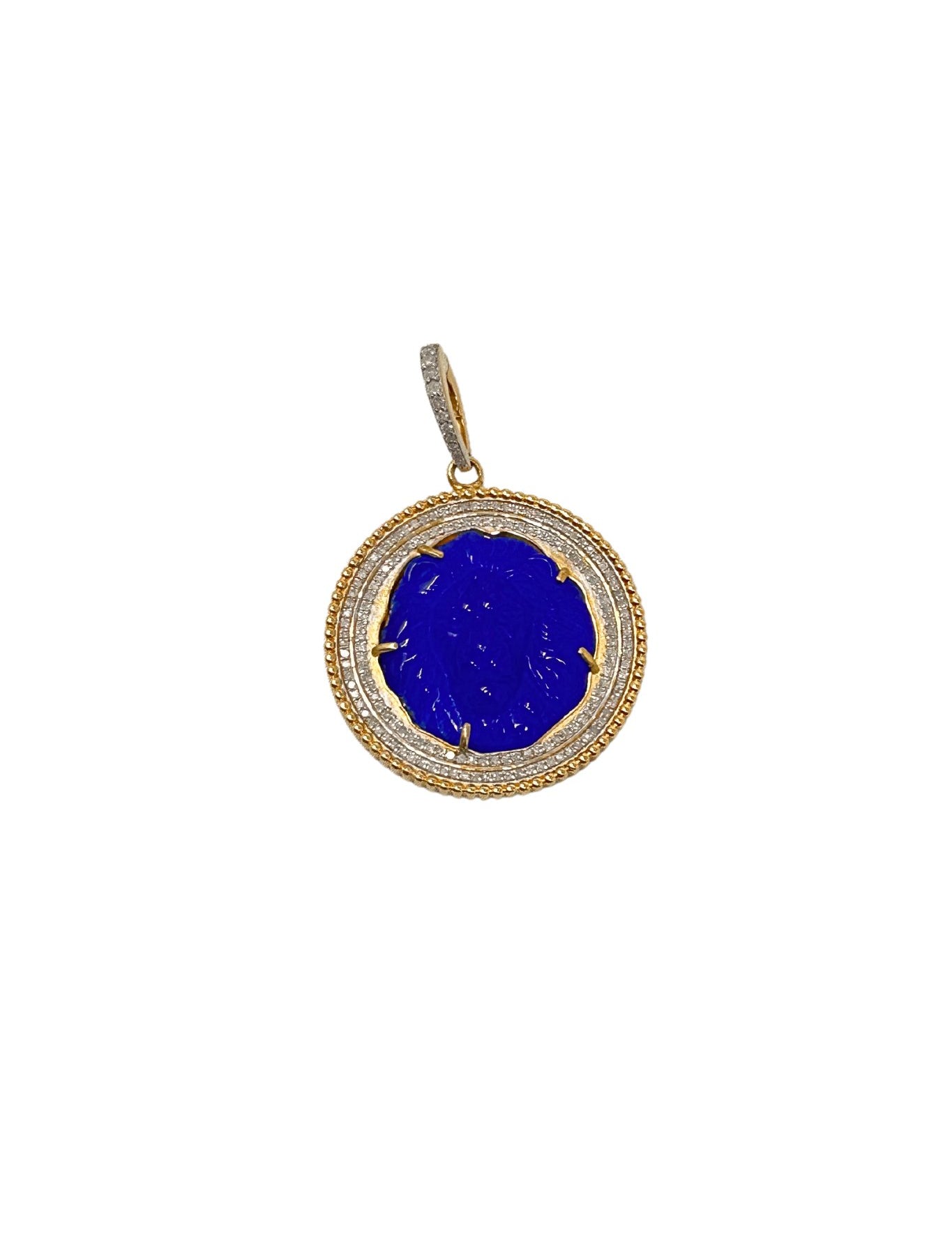 V508B The Woods Round Lapis Pendant - Vermillion