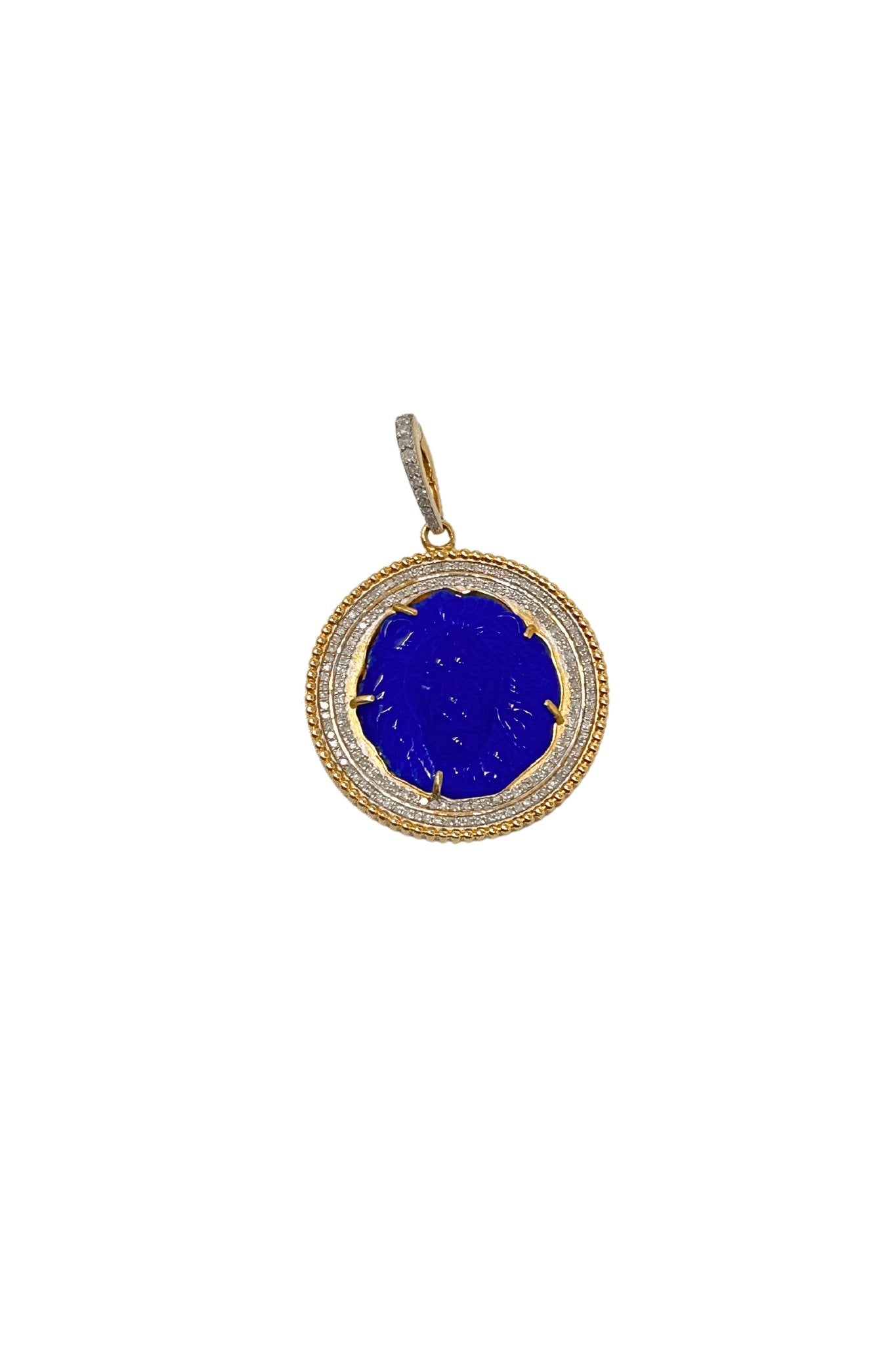 V508B The Woods Round Lapis Pendant - Vermillion