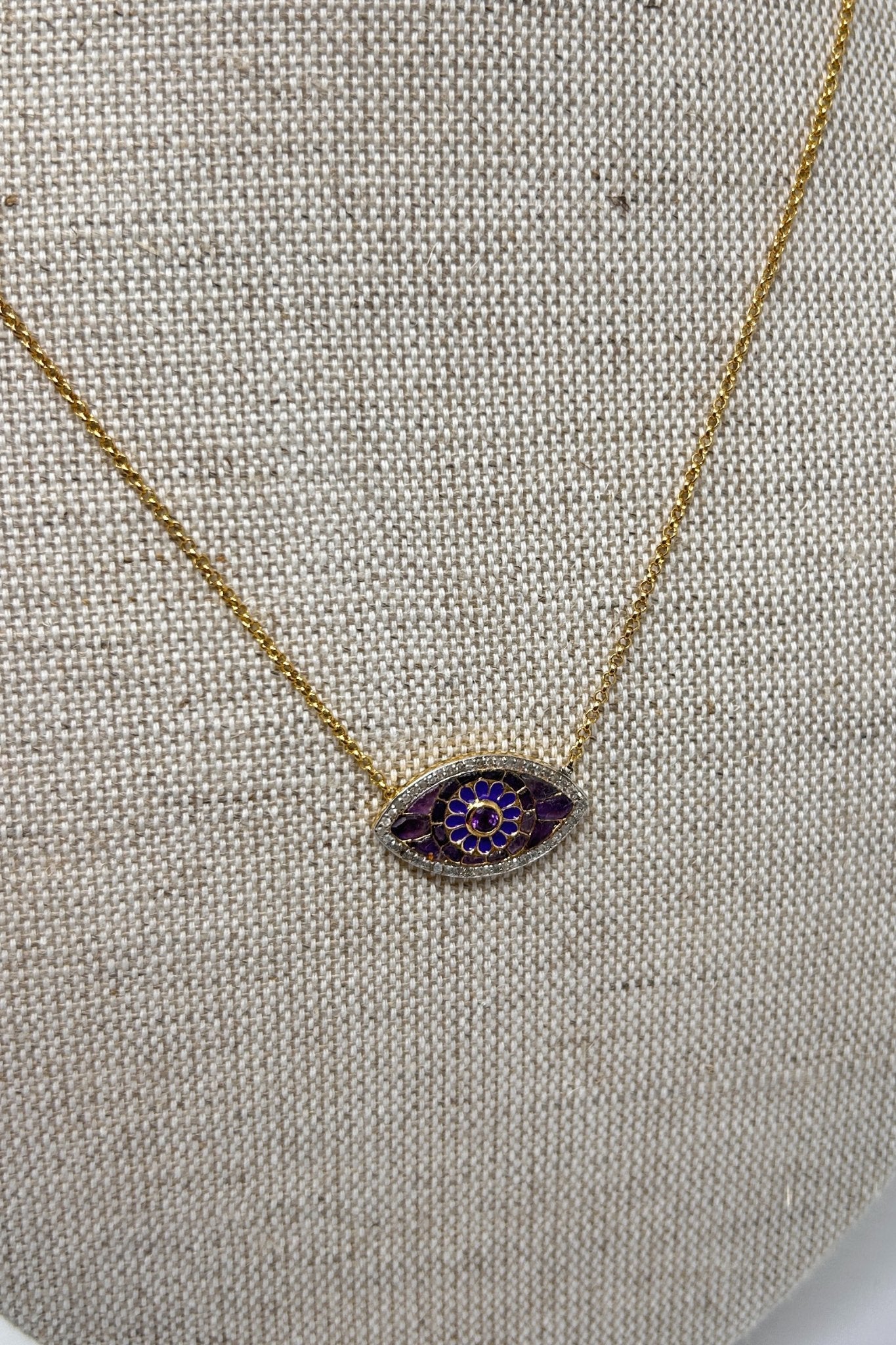 V510B The Woods Evil Eye Necklace in Purple - Vermillion