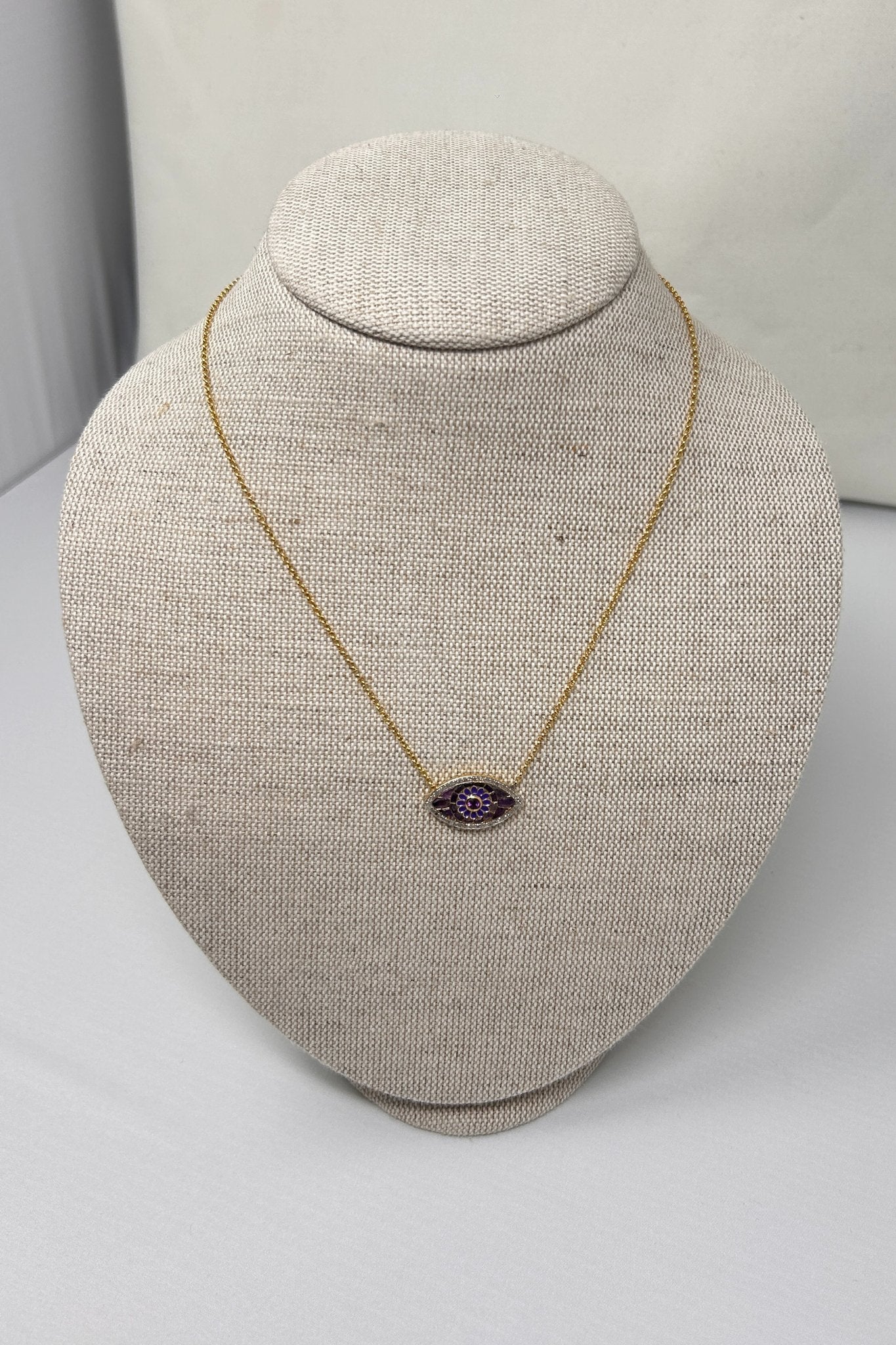 V510B The Woods Evil Eye Necklace in Purple - Vermillion