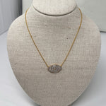 V512B The Woods Diamond Pave Evil Eye Necklace - Vermillion