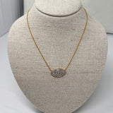 V512B The Woods Diamond Pave Evil Eye Necklace - Vermillion