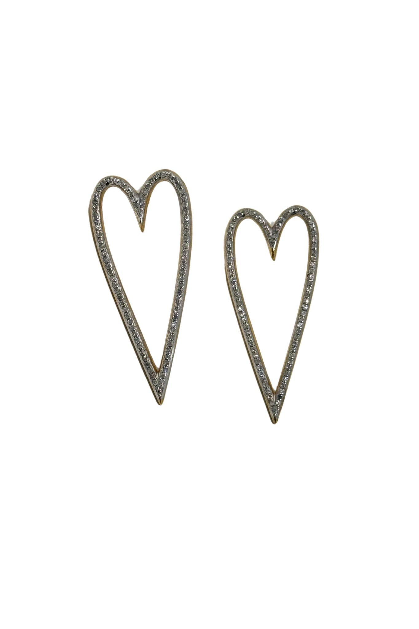 V551 The Woods Diamond Heart Earrings - Vermillion