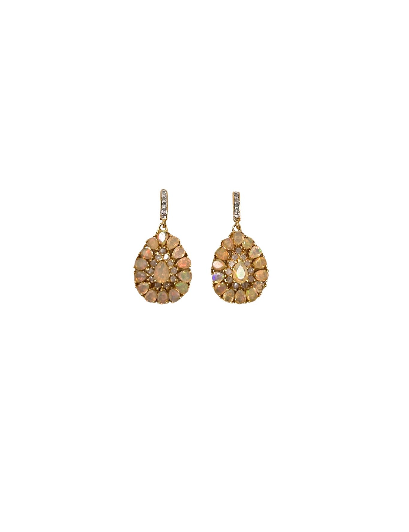 V552 The Woods Opal Tear Drop Earrings - Vermillion