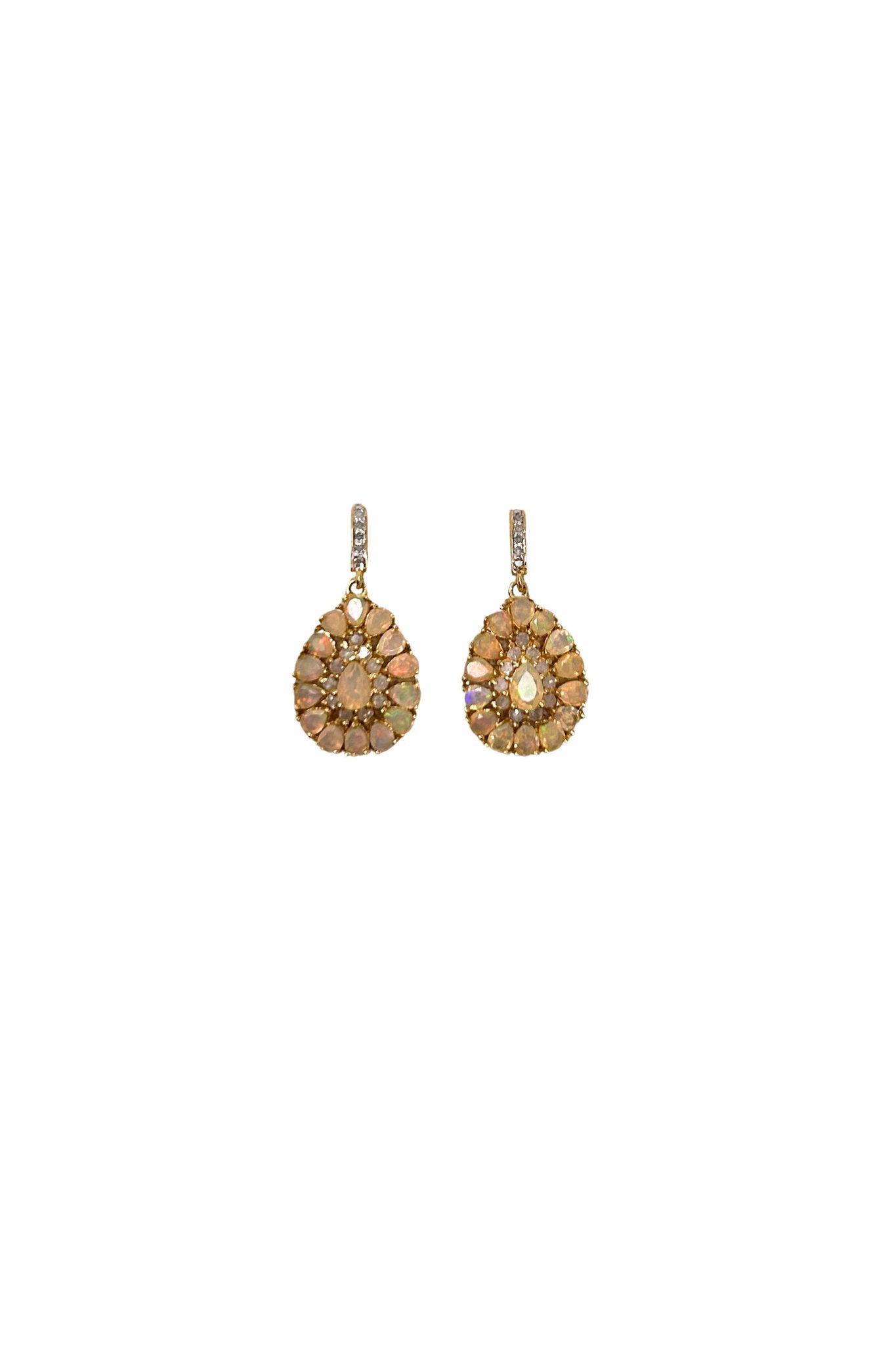 V552 The Woods Opal Tear Drop Earrings - Vermillion