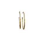 V561 The Woods Large Single Diamond Row Brass Hoops - Vermillion