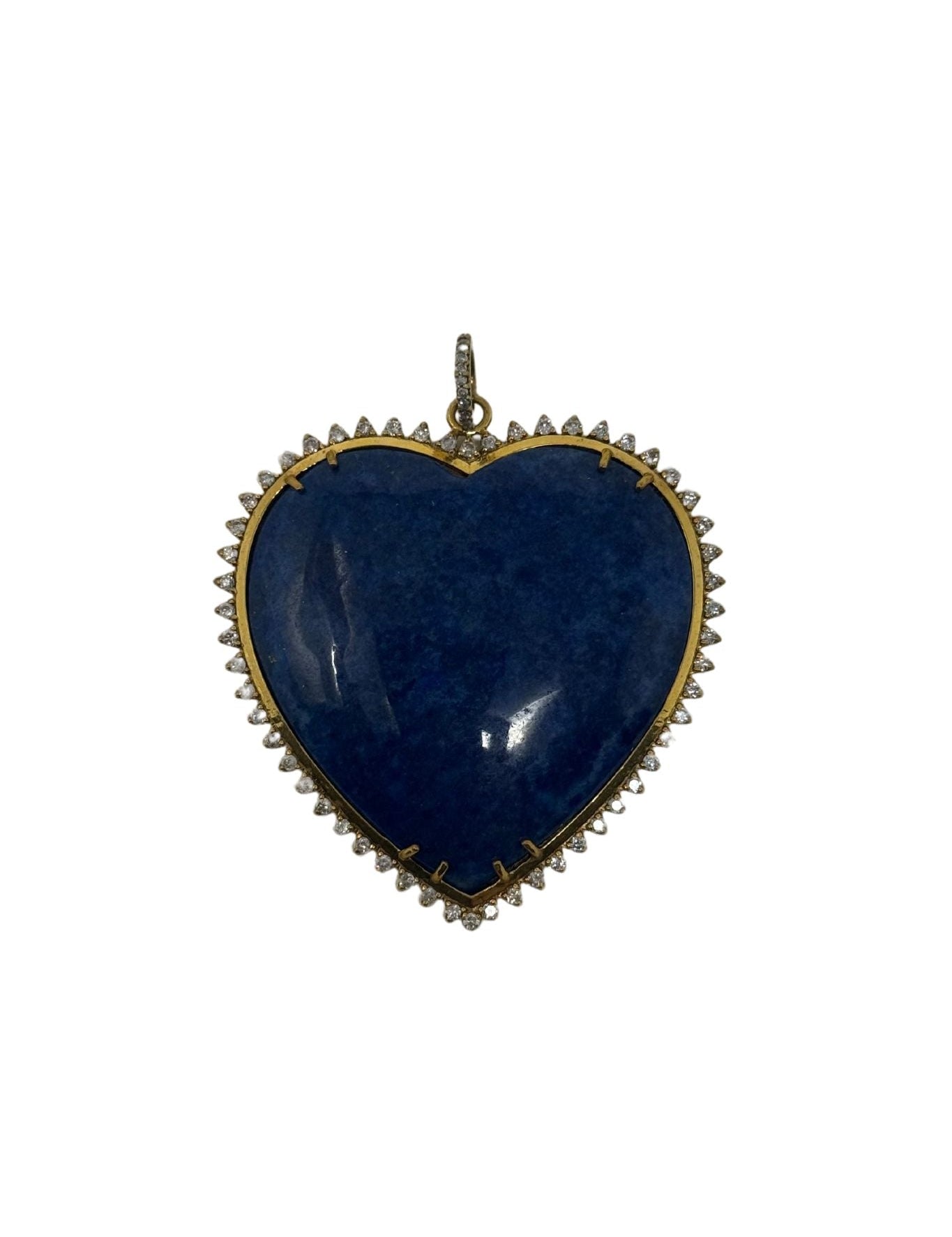 V567 The Woods Lapis and Diamond Heart Pendant - Vermillion