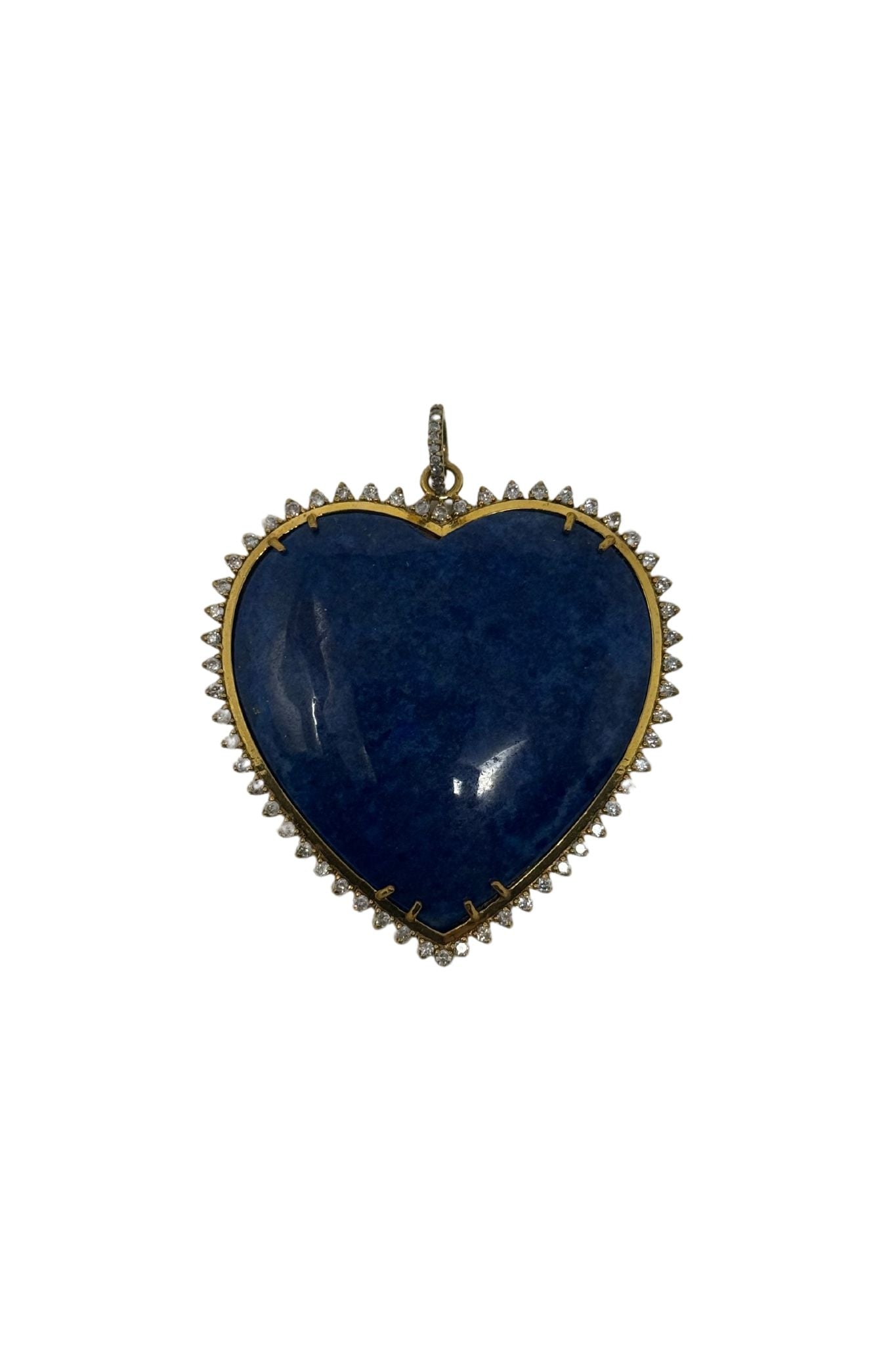 V567 The Woods Lapis and Diamond Heart Pendant - Vermillion