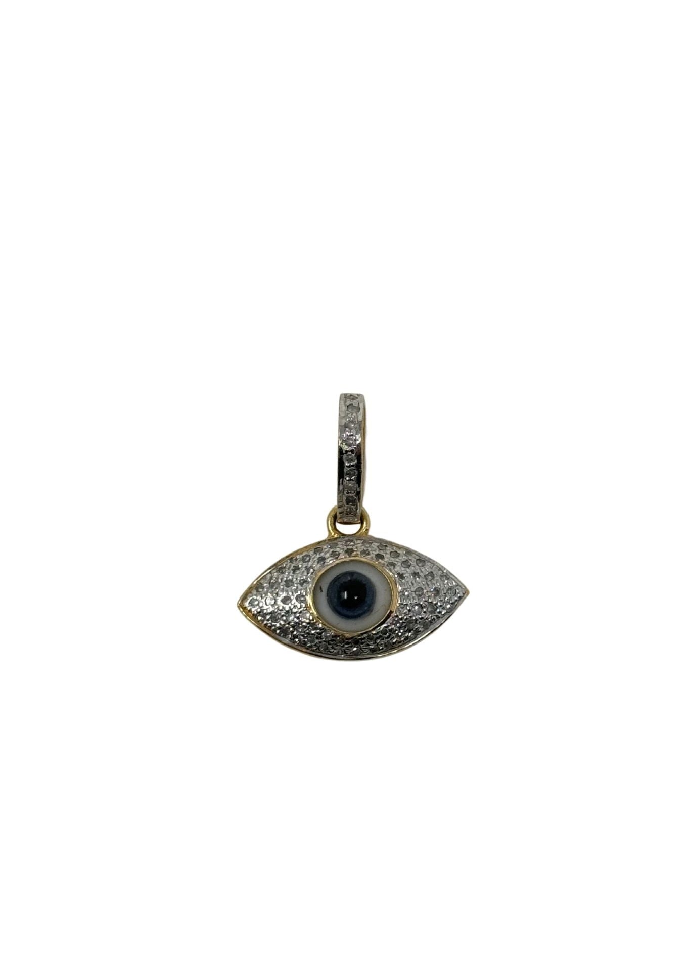 V570 The Woods Silver Evil Eye Pendant - Vermillion