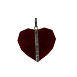 V571 The Woods Red Enamel Heart Pendant with Diamonds - Vermillion