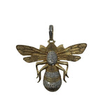 V576 The Woods Silver and Brass Diamond Large Bee Pendant - Vermillion