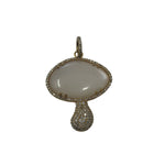 V577 The Woods Moonstone and Diamond Mushroom Pendant - Vermillion