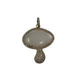 V577 The Woods Moonstone and Diamond Mushroom Pendant - Vermillion