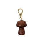 V580 The Woods Goldstone Mushroom Pendant with 14k Gold Bail - Vermillion