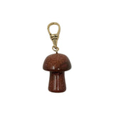 V580 The Woods Goldstone Mushroom Pendant with 14k Gold Bail - Vermillion