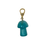 V581 The Woods Blue Quartz Mushroom Pendant with 14k Gold Bail - Vermillion