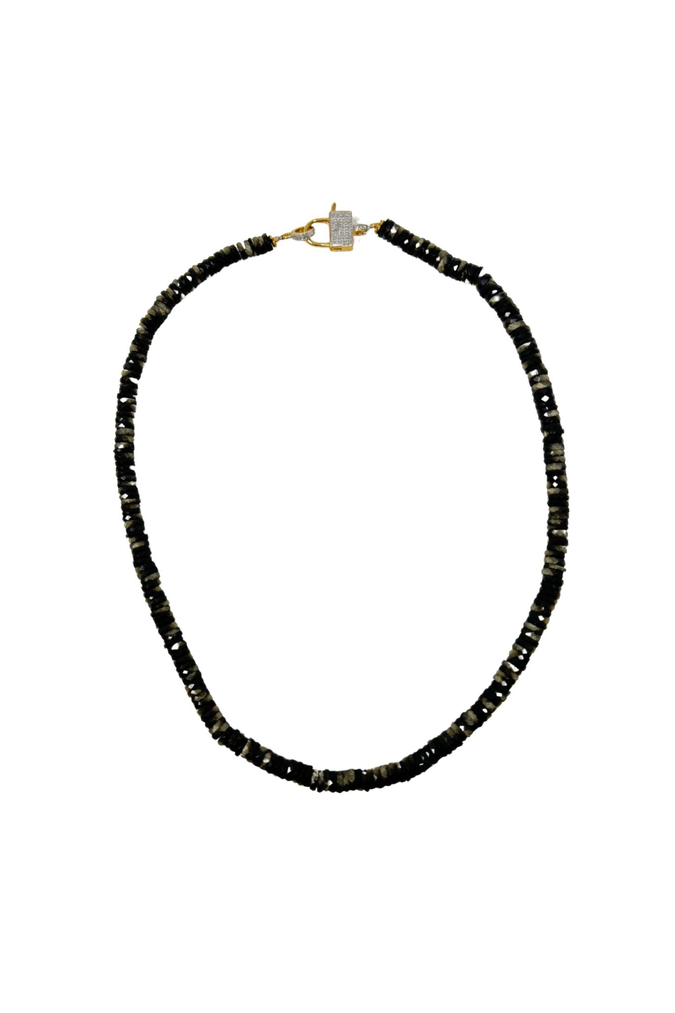 V584 The Woods Short Golden Obsidian Necklace - Vermillion