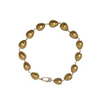 V585 The Woods Short Gold Pearl and Brass Necklace - Vermillion