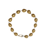 V585 The Woods Short Gold Pearl and Brass Necklace - Vermillion