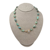 V587 The Woods Short Turquoise and Brass Necklace - Vermillion