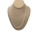 V593 The Woods White Keshi Pearls Necklace with 14k Gold Clasp - Vermillion