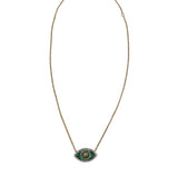 V606B The Woods Malachite Evil Eye Necklace - Vermillion