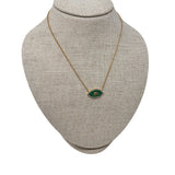 V606B The Woods Malachite Evil Eye Necklace - Vermillion