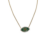 V606B The Woods Malachite Evil Eye Necklace - Vermillion