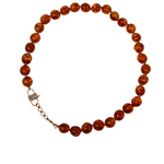 V611B The Woods Orange Amber Necklace - Vermillion