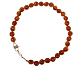 V611B The Woods Orange Amber Necklace - Vermillion