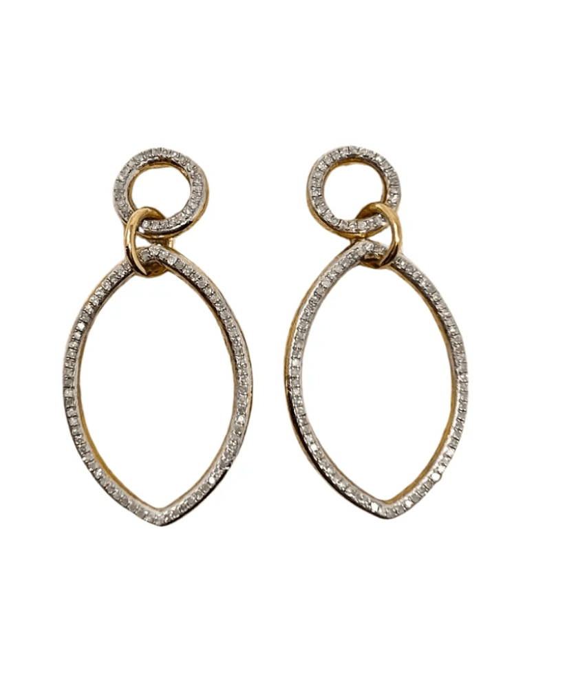 V615B The Woods Small Oval Diamond Drop Earrings - Vermillion