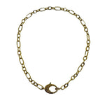 V632 The Woods 17" Brass Oval & Circle Chain Link Necklace - Vermillion