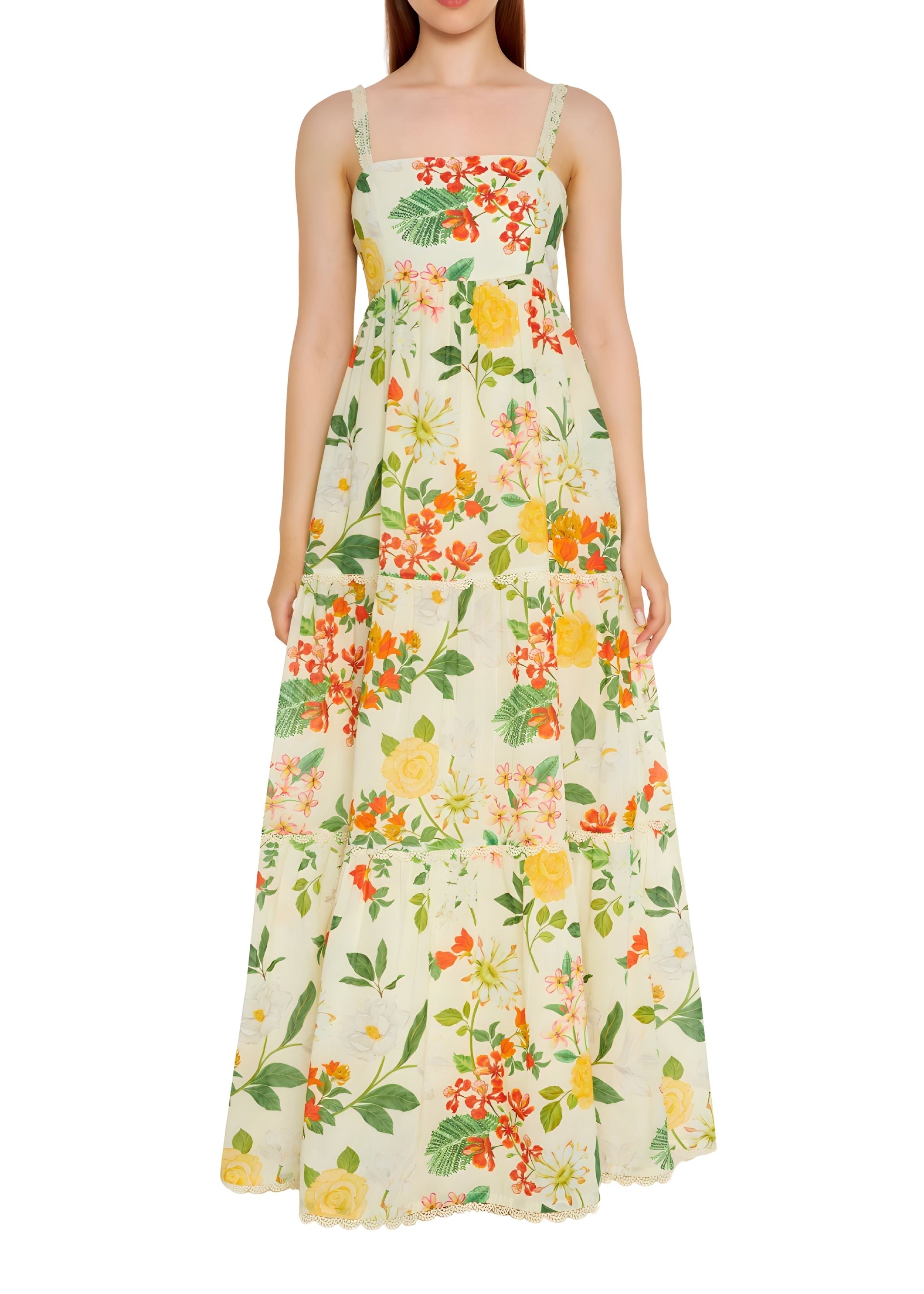 Verandah Bangalore Maxi Dress - Vermillion