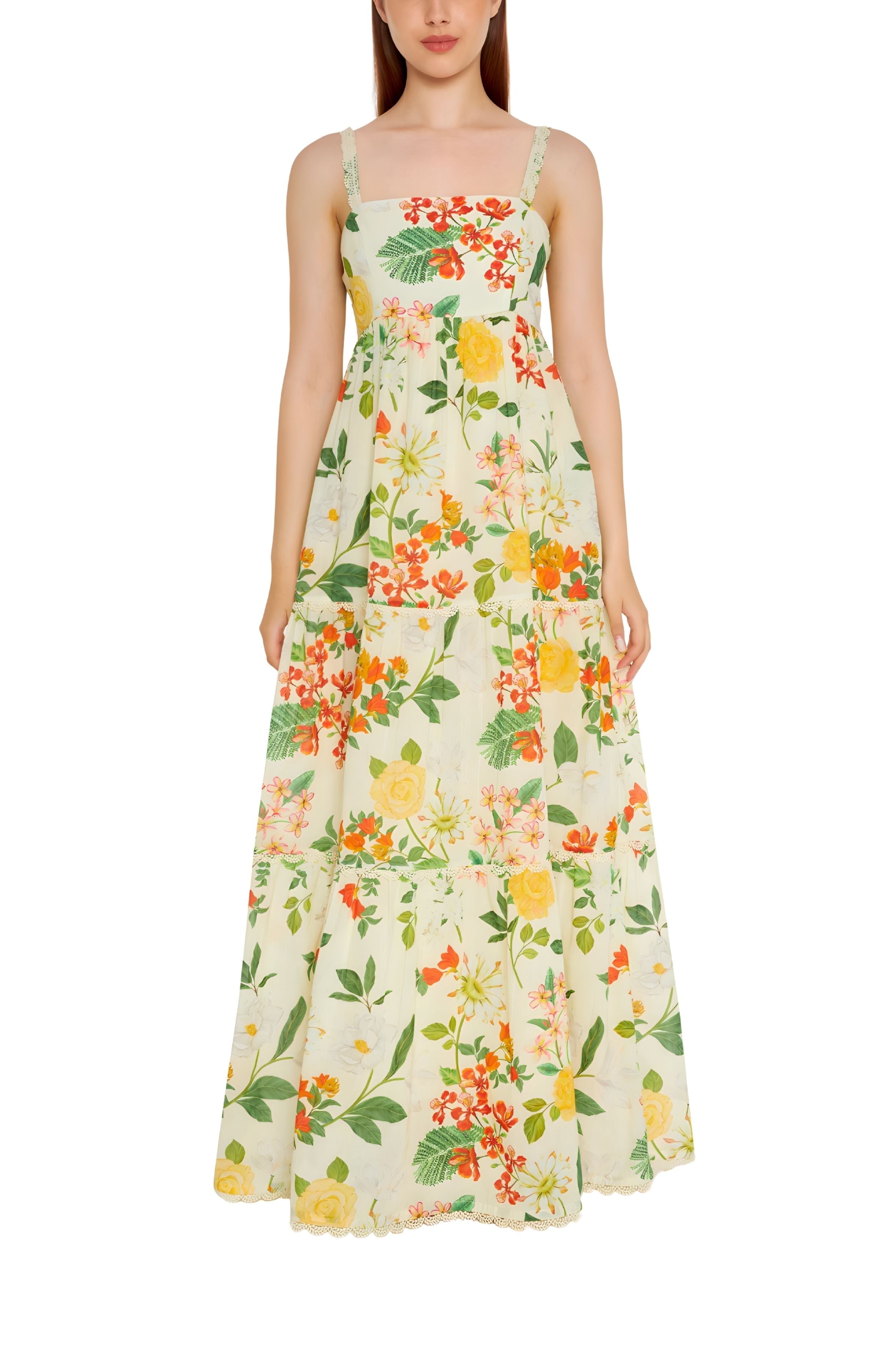 Verandah Bangalore Maxi Dress - Vermillion