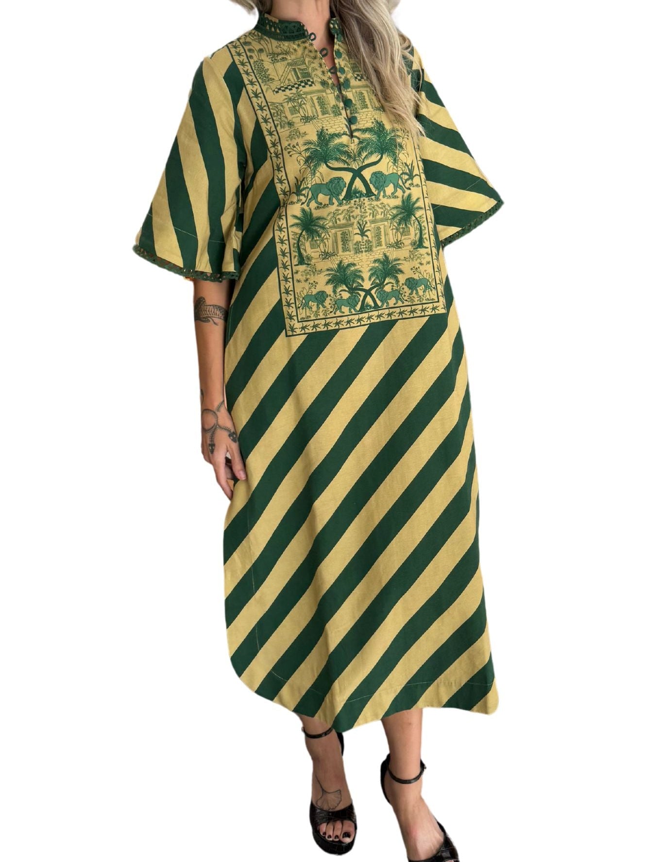 Verandah City Kaftan Dress - Vermillion