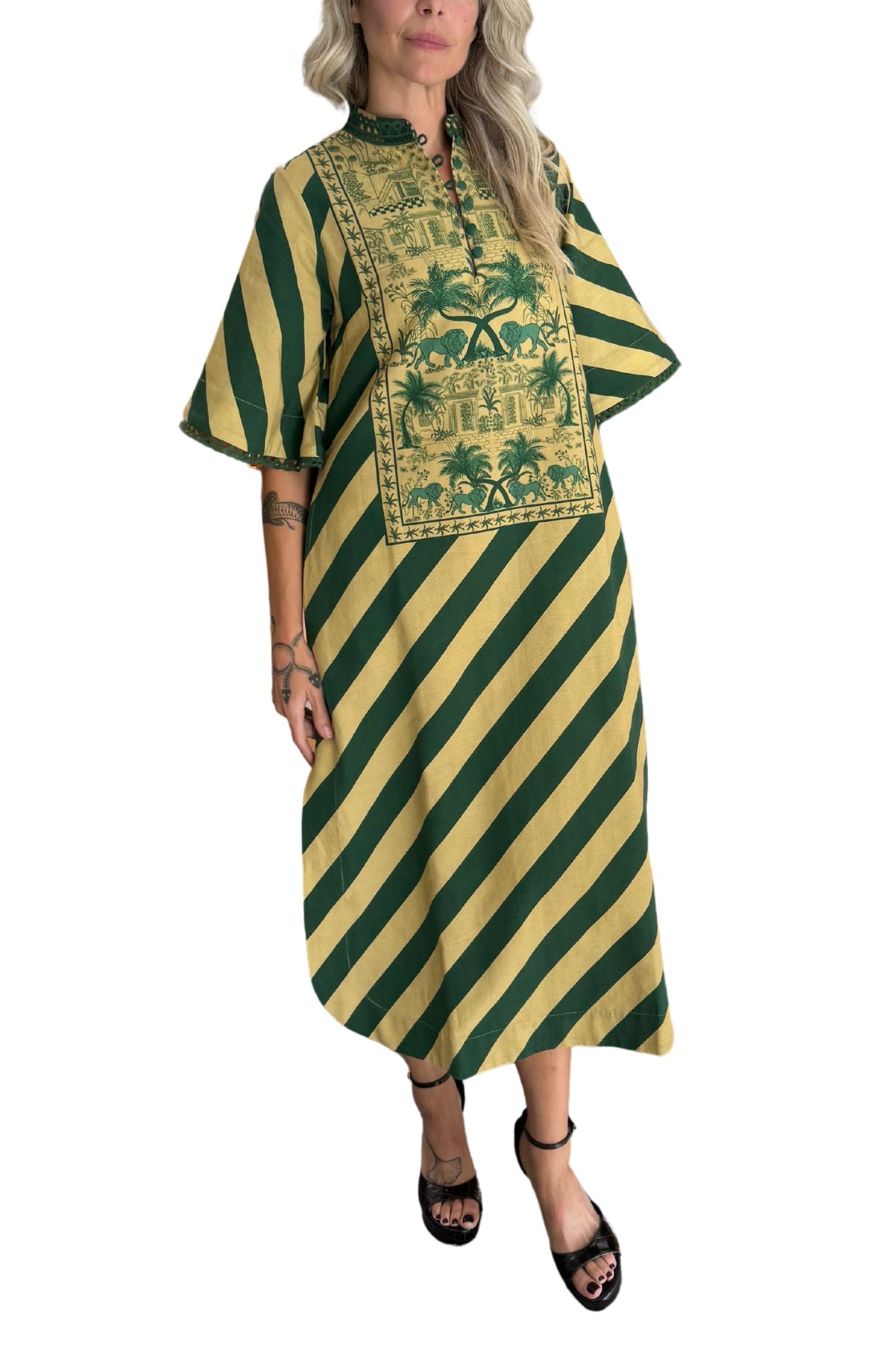 Verandah City Kaftan Dress - Vermillion