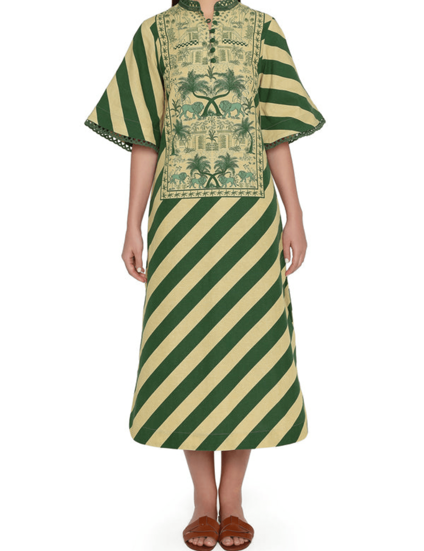 Verandah City Kaftan Dress - Vermillion