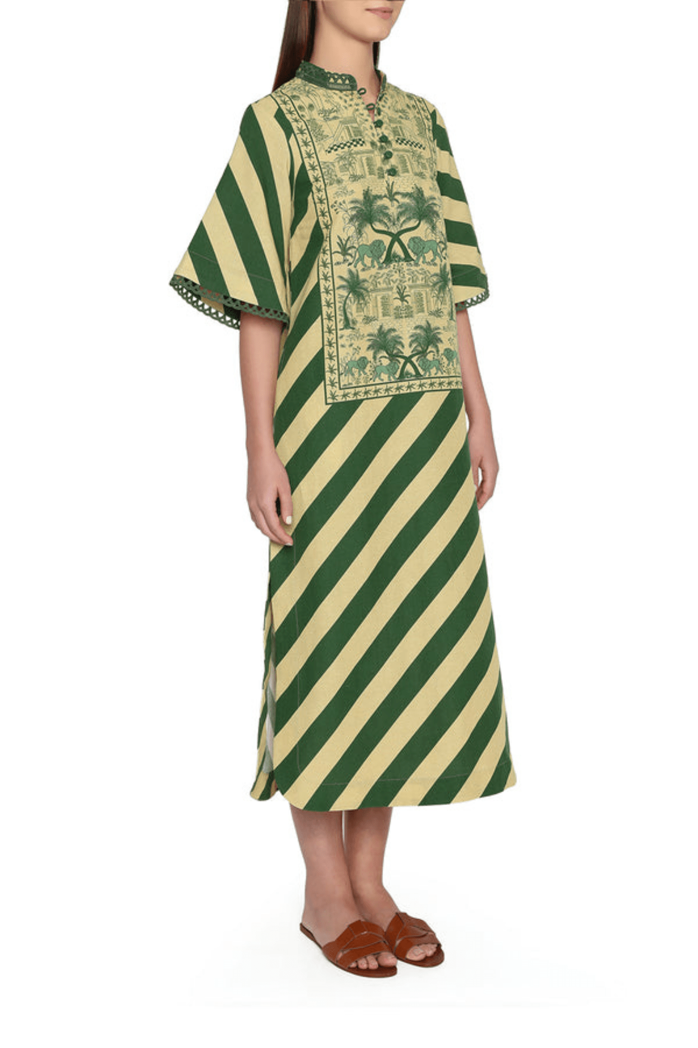 Verandah City Kaftan Dress - Vermillion