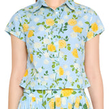 Verandah Cotton Crop Shirt - Vermillion